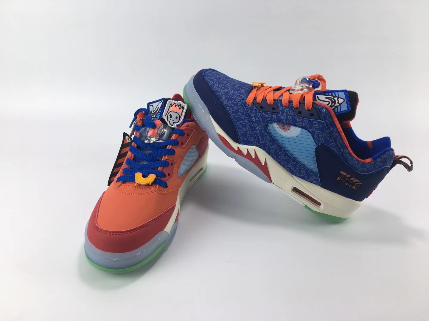 New 2022 Air Jordan 5 Retro Blue Orange Green Shoes